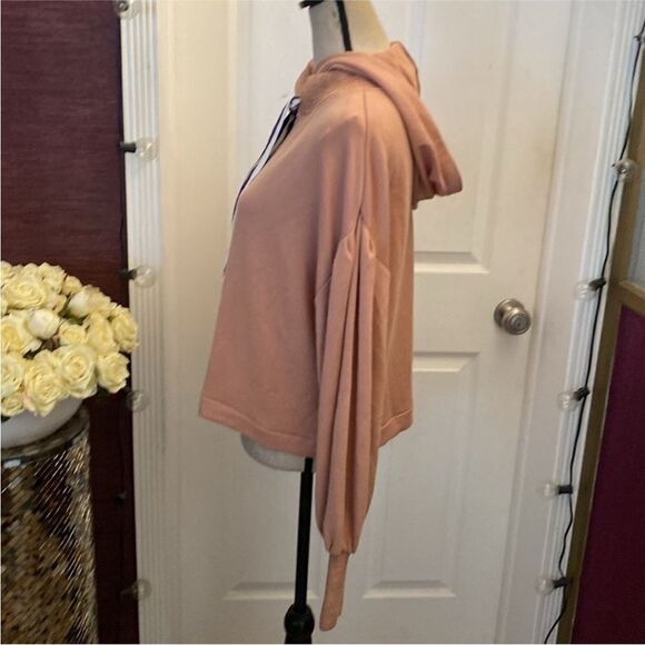 Ramy Brook Peach Hoodie with Striped Tie, M - Picture 7 of 11
